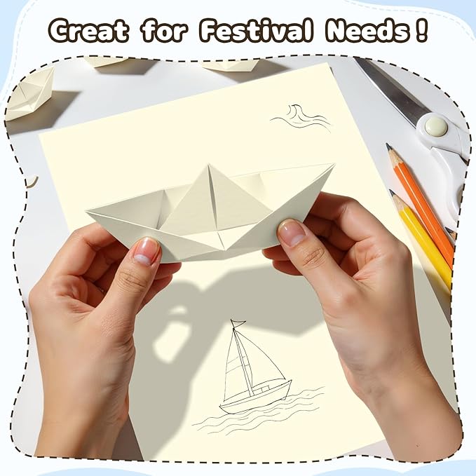 120 Sheets Cardstock 8.5x11, 65lb Cream Card Stock, Cream Construction Paper, 180gsm Thick Printer Paper for Printing, Painting, Card Making, Kids School Supplies,Party Decorations
