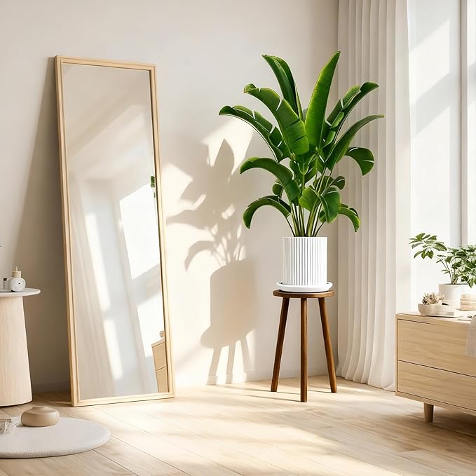 5-Pack Wood Plant Stands Indoor, Single Plant Stand for 6-22 Inch Pots, Mid-Century Modern Plant Stool, Tall Plant Stand for Large Plants Perfect Fit for Living Room, Balcony, Office(Dark Brown)