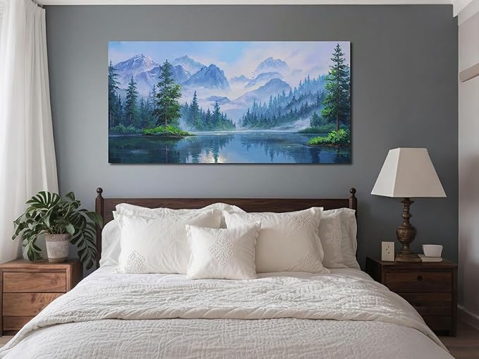 Ardemy Large Landscape Wall Art Nature Canvas Textured Forest Scenery Pictures Wall Decor Living Room Paintings Artwork Bedroom Home Office, 48"x24"