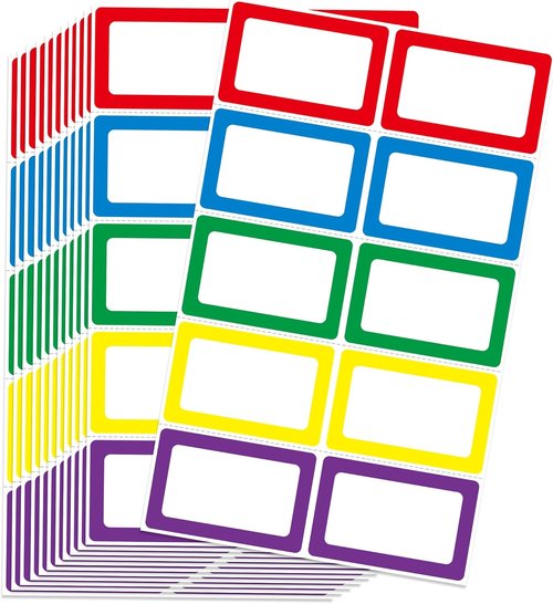 L LIKED Name Tag Stickers - 200 Blank Labels with Perforated Lines | 3.5" x 2.25" for School & Office