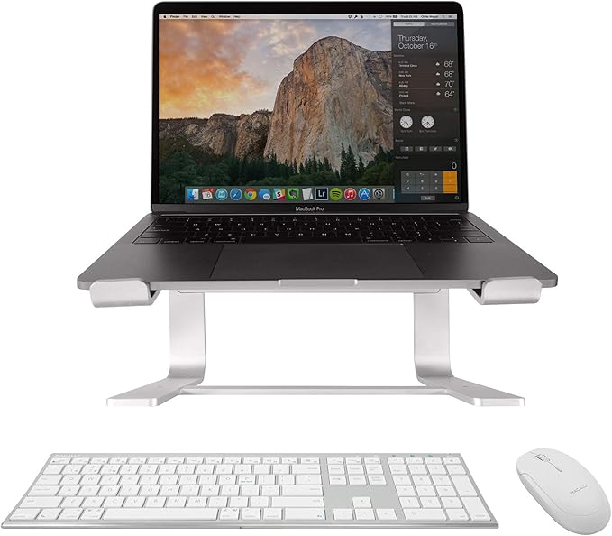 Macally Wireless Bluetooth Keyboard, Wireless Bluetooth Mouse, and a Sleek Laptop Stand, The