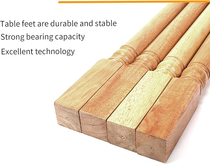 tonchean 28 inch Furniture Legs 4 Pack Turned Farmhouse Table Legs Set DIY Wood Legs Round Farmhouse Legs Replacement Coffee Table Bench Dining Legs Varnish Coated