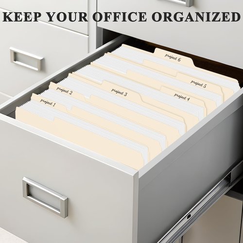 Manila Folders | 8.5 x 11 Inch | 1/3 Cut File Folders - Pack of 100 for Business & School Use