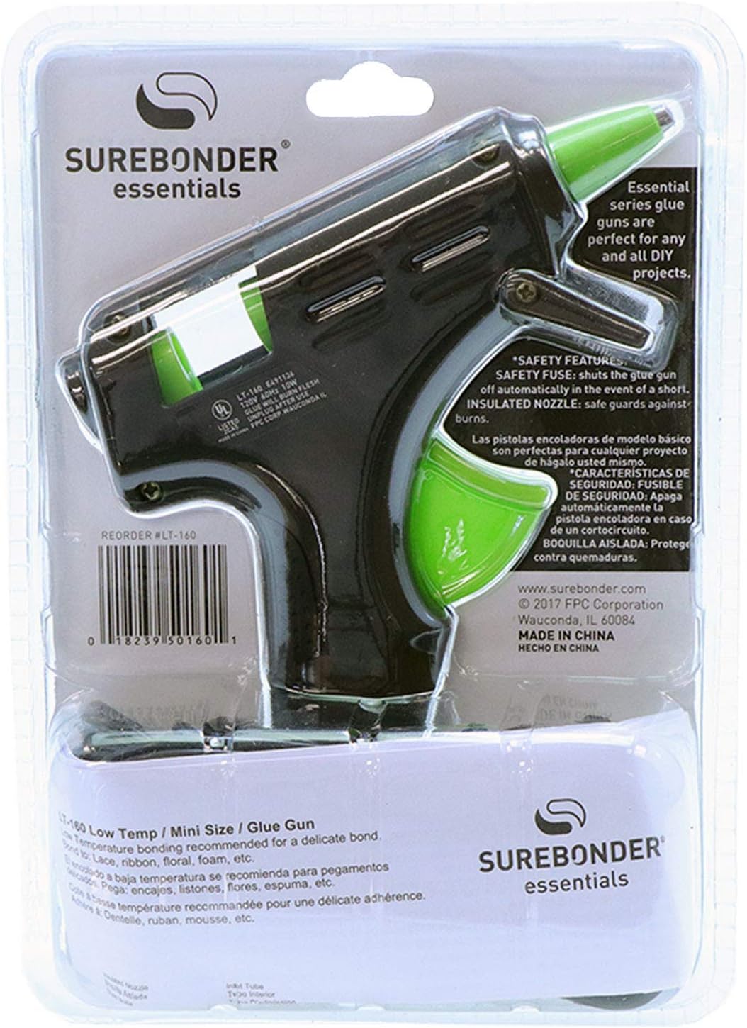 Surebonder LT-160 Mini Low Temperature Glue Gun - 10 Watt for Safe and Precise Crafting
