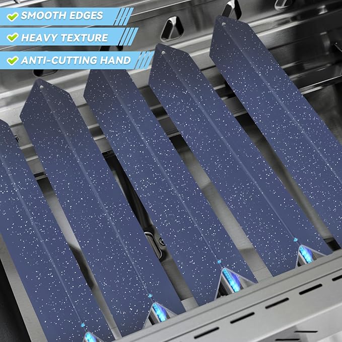 15.3 inch Flavorizer Bars for Weber Spirit 300 and GS4 Spirit II 300 Series E310 E320 E330 S310 S320 S330 with Front Control Knobs, Porcelain Steel Grill Heat Plates Replacement for 7636, 5 Pack