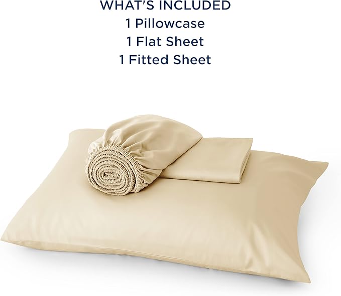 Bedsure Cooling Sheets Twin, Rayon Derived from Bamboo, Breathable & Soft Twin Sheets Set, Deep Pocket Up to 16 Inches, Hotel Luxury Silky Bedding for Hot Sleepers, Alabaster Gleam