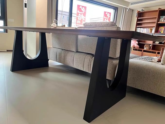 FUSHIAIPTC 28 Inch Desk Legs, Metal U-Shaped Table Legs, Heavy-Duty 1500lbs Lbs for Office Gaming Desk Dining, Adjustable Floor Protectors Easy Assembly