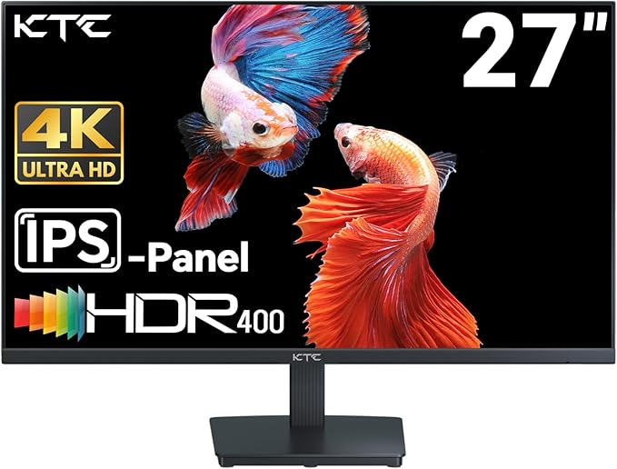 KTC 27 Inch 4K UHD Computer Monitor, IPS 3840×2160 Monitor with HDR400, DCI-P3 95%, 1.07 Billion Colors, HDMI DisplayPort, 60Hz PC Monitor, H27P27
