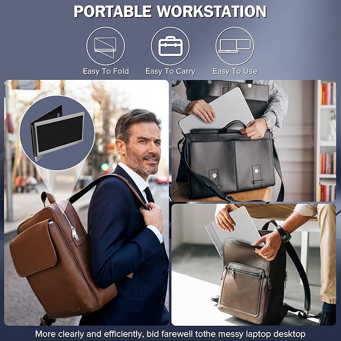 CopGain 12'' Portable Monitor for Laptop Screen Extender for 13.3'' MacBook, Designed for MacBook Screen Extender FHD 1080P IPS Display Plug and Play P1M