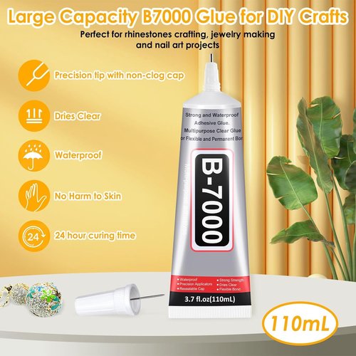 B7000 Clear Glue - Precision Tip Adhesive for Jewelry Making & DIY Crafts | 2Pcs 110mL