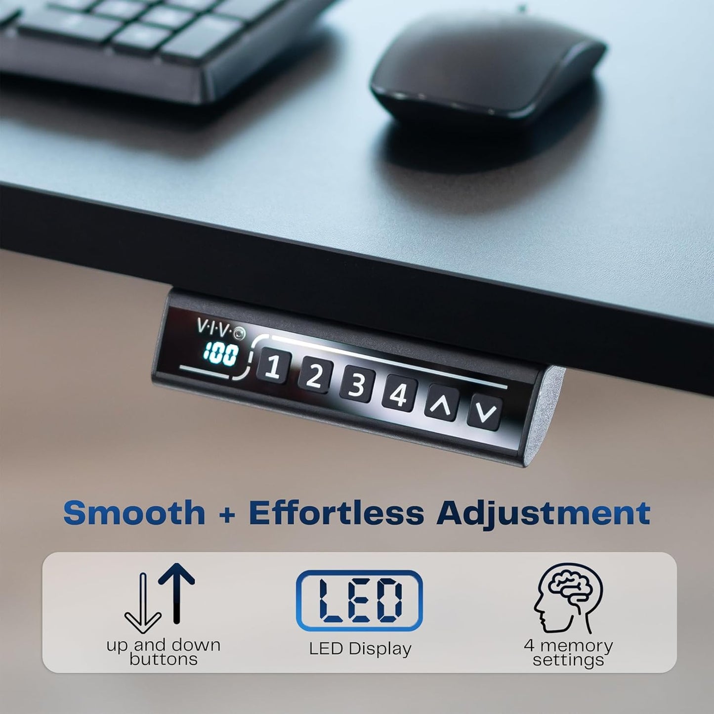 VIVO Electric Standing Desk - Memory Height Adjustment, 71 x 30 in, 220 lbs Capacity, Black Top | Gray Frame