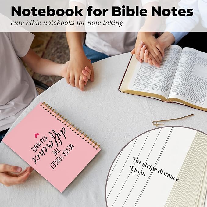 DSHFG Pink Notebook Journal for Women Employees Gifts, Notebooks for Work Office Supplies, Appreciation Gifts Thank You Gift, Spiral Notebook, Never Forget The Difference You Make, 5.5x8.3