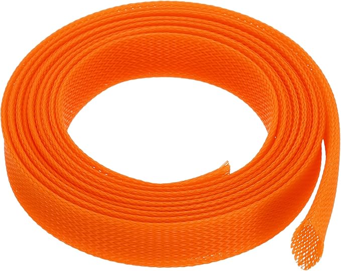 uxcell Expandable Sleeving,1 3/16-inch 10ft Cable Sleeve, Orange