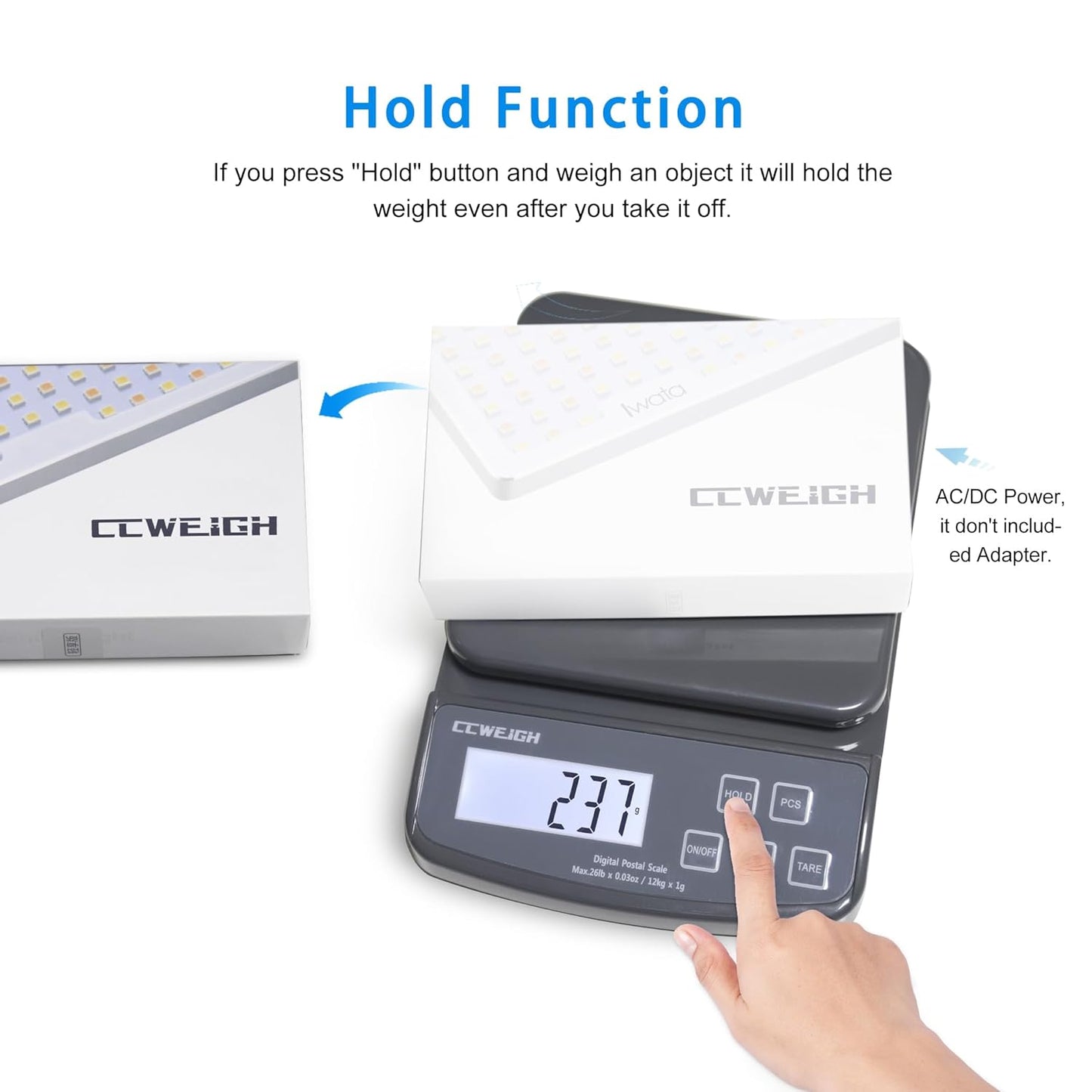 Skiennix High Precision Postal Scale - 26lbs Capacity | Portable Kitchen & Shipping Scale (Grey)