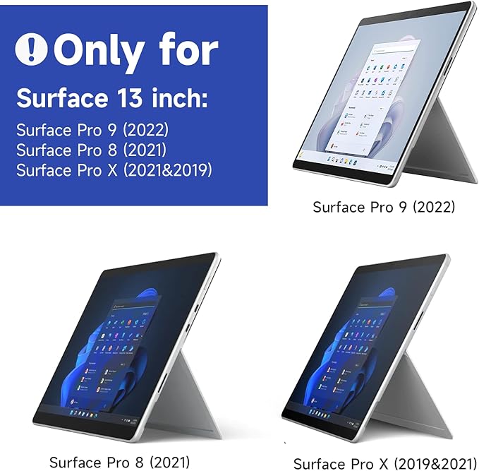 IPROKKO Magnetic Privacy Screen for Microsoft Surface Pro 11/10/9/8/X, Surface Pro Privacy Filter 13 Inch, Anti-Glare Blue Light Laptop Computer Monitor Screen Protector