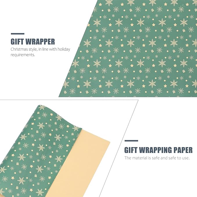 GALPADA 5pcs Vintage Christmas Wrapping Paper Kraft DIY Present Packaging for Bouquet Seasonal Festival Celebration