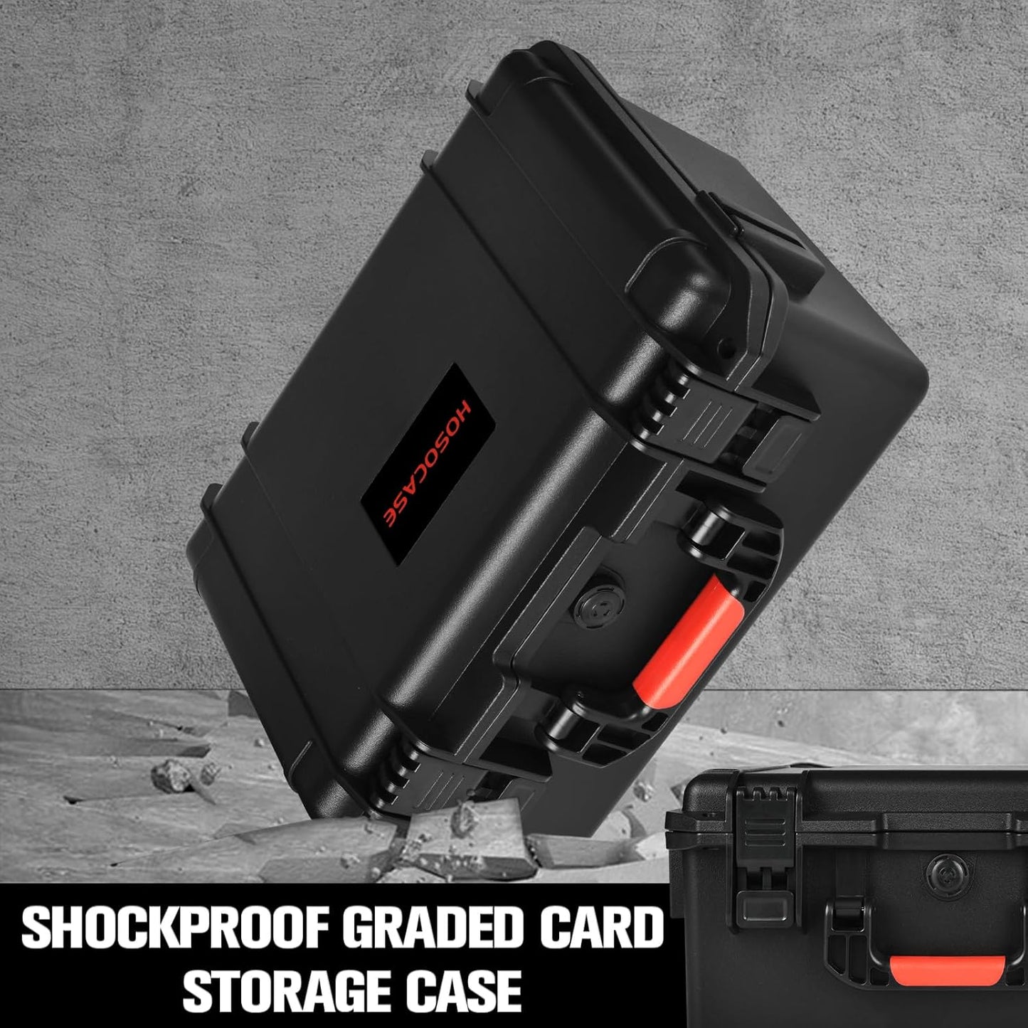 Skiennix Sports Card Storage Box - Waterproof Hard Case with 6 Dividers for 300+ PSA Graded Cards