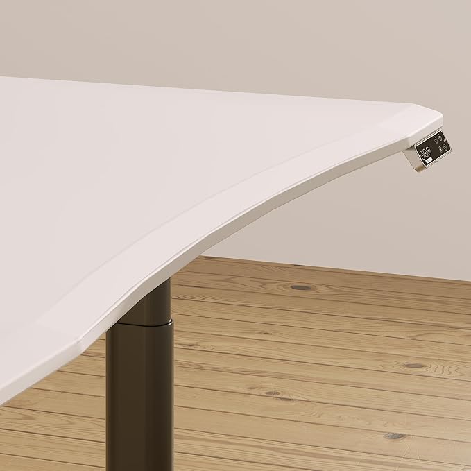 FLEXISPOT E6 Pro Oval Leg Dual Motor 3 Stages Standing Desk 48x30 Inch Skin-Friendly Electric Height Adjustable Whole-Piece Sit Stand Up Desk 150KG Load Capacity (Black Frame + White Desktop)