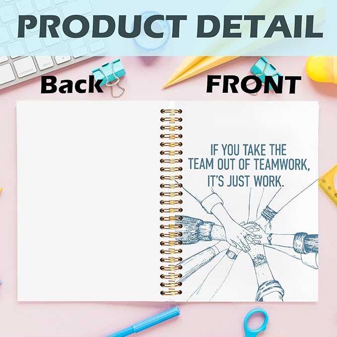 Yhtrg Welcome to the Team Gifts Spiral Notebooks, Gifts for Team Members at Work, Teams Appreciation Gift for Employees, Blue Journal Notebook for Women Men Coworkers, 5.5x8.3 Inch