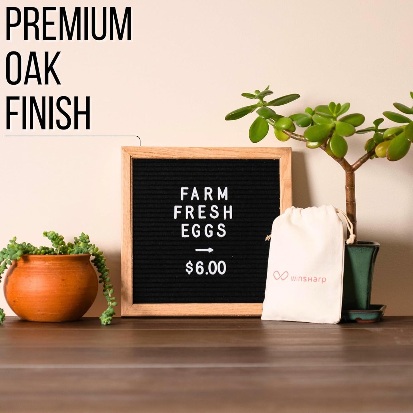 Skiennix Black Felt Letter Board - Elegant Dark Stained Wooden Frame with White Letters | Versatile Home Decor Sign for Quotes & Announcements