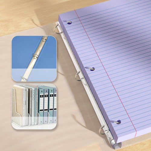 Purple Loose Leaf Paper - 200 Sheets College Ruled Filler Paper | 8" x 10.5" | 3-Hole Punched