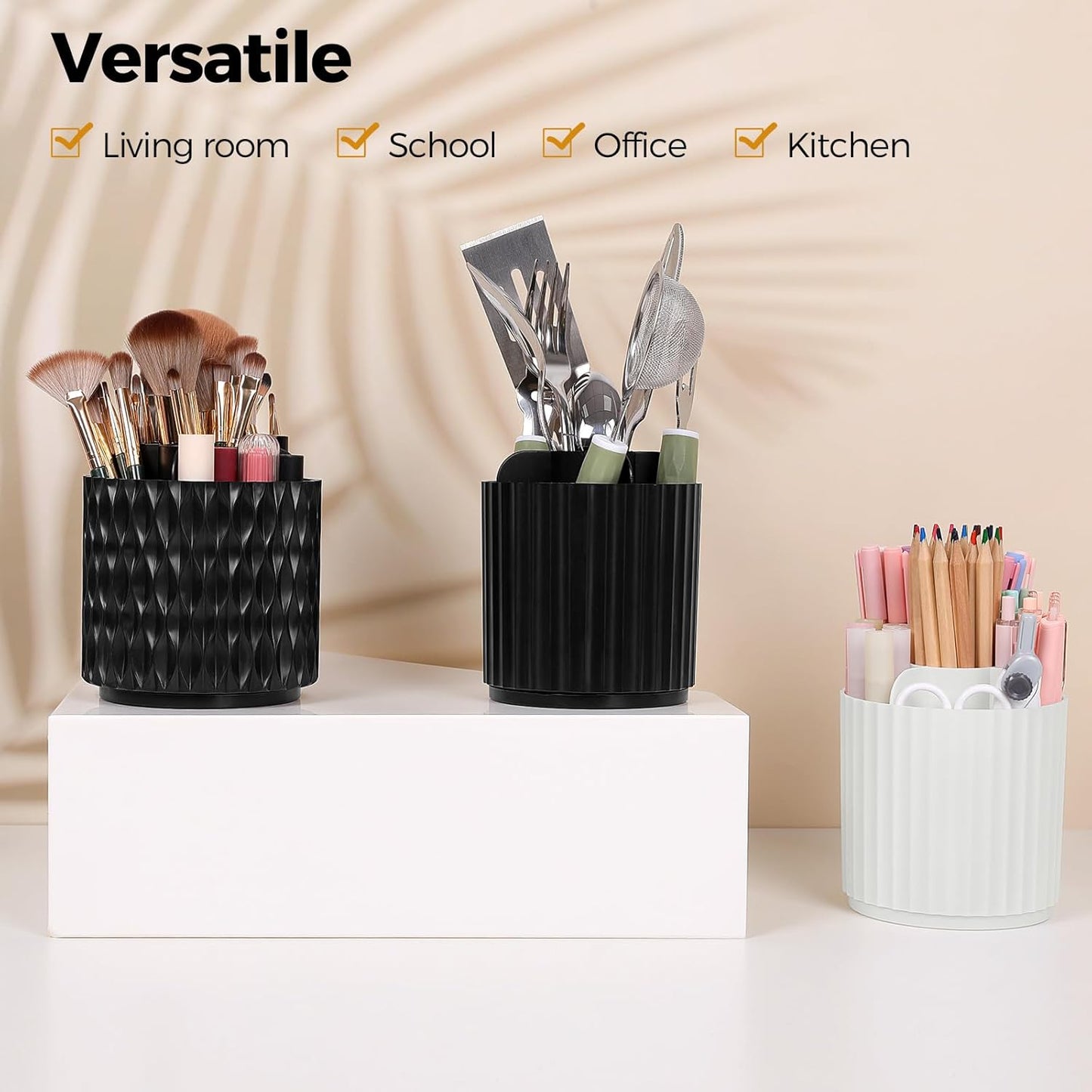 SKYDUE Small Rotating Pen Holder - Stylish Desk Organizer for Office & Home | Perfect for Art Supplies