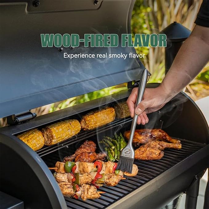 Z GRILLS 2025 Pellet Grill & Smoker with PID 3.0 Controller, Dual-walled Insulation, Meat Probes, Huge Storage, Hopper Clean-out including Grill Cover and More