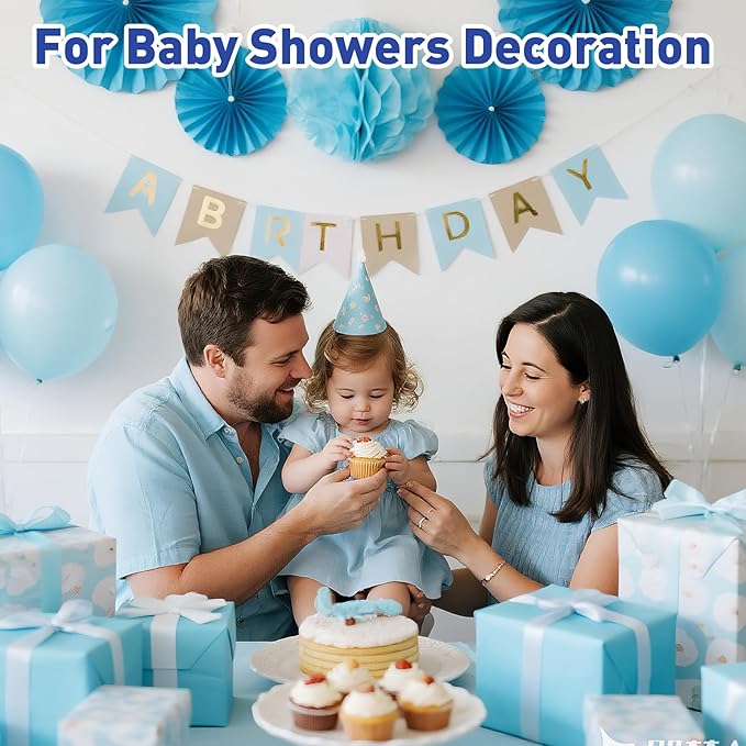 TUXIYA 200 Sheets Blue Tissue Papers for Gift Bags,14 x 20 Inch Mixed Blue Wrapping Tissue Paper Bulk for Gift Bags, Gift Wrap for Birthday Wedding Graduation DIY Crafts Holiday Flowers