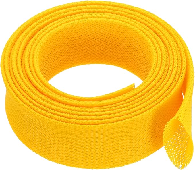 uxcell Expandable Sleeving,2 3/4-inch 10ft Cable Sleeve, Yellow