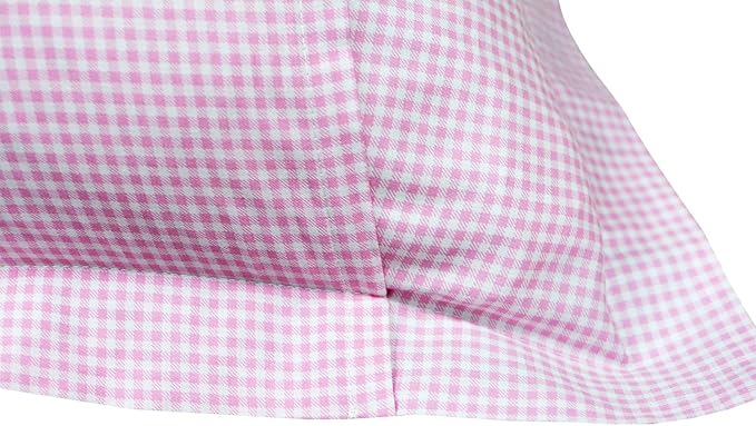 FADFAY Shabby Floral Duvet Cover Set Pink Grid Cotton Farmhouse Bedding with Hidden Zipper Closure 3 Pieces, 1duvet Cover & 2pillowcases,Queen Size