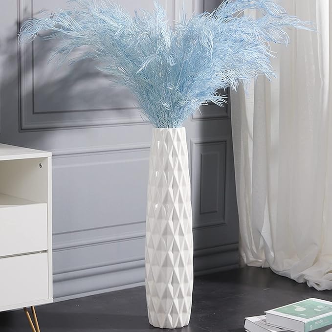 White Ceramic Floor Vase, GDSZJLJ 24" Tall Decorative Large Flower Vases for Living Room, Table Centerpieces, Modern Home Décor, Shelf, Dried Flower, Pampas Grass
