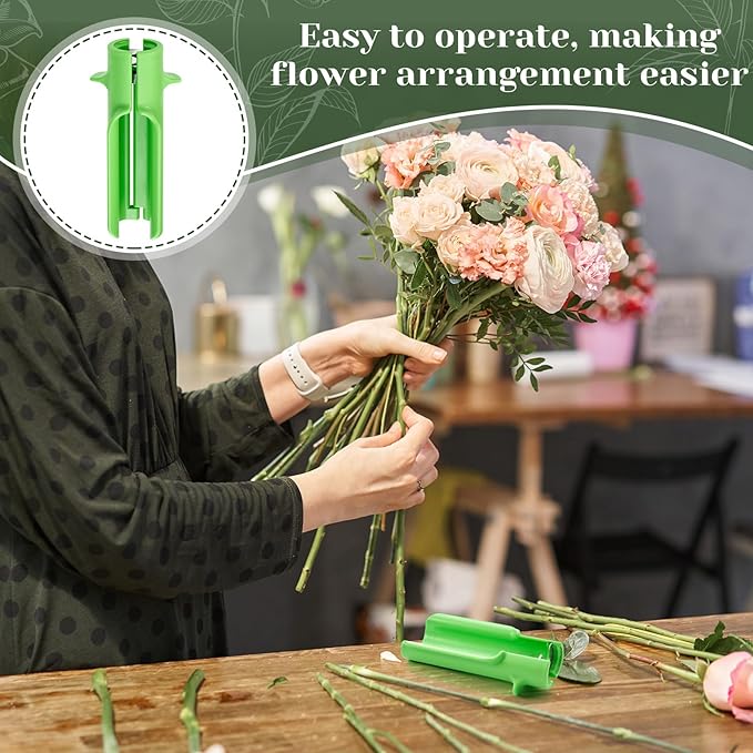 Lasnten 1 Piece Rose Thorn Stripper Tool Thorn Remover for Roses Leaf Stripper Tool Flower Stem Cleaner Cutter to Removal Leaf for Home Flower Shop Gardening Floral Arrangement (Green)