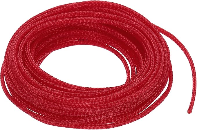 uxcell PET Expandable Sleeving 25ft 1/8" Red Cable Management Sleeve Cord Organizer for Wrap Protect Cable