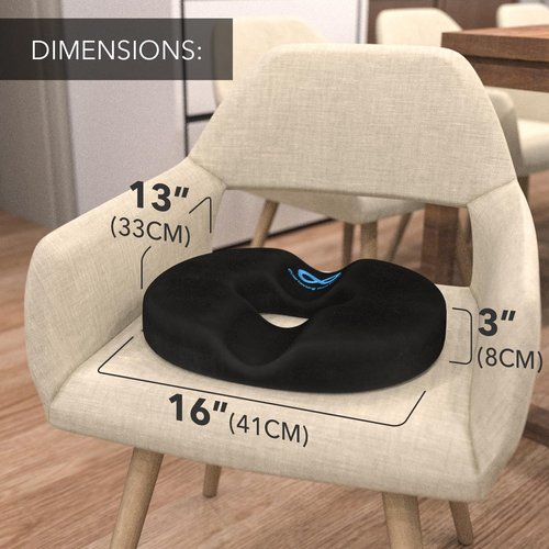Everlasting Comfort Donut Pillow - Ergonomic Memory Foam Seat Cushion for Tailbone Pain Relief | Anti-Slip & Washable