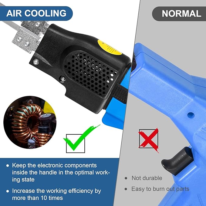 Toemics Electric Hot Knife Foam Cutter – 200W Styrofoam Cutting Tool, 4 Adjustable 50-500°C Blades for Polystyrene, Sponge, Crafts, and Insulation (Blue)