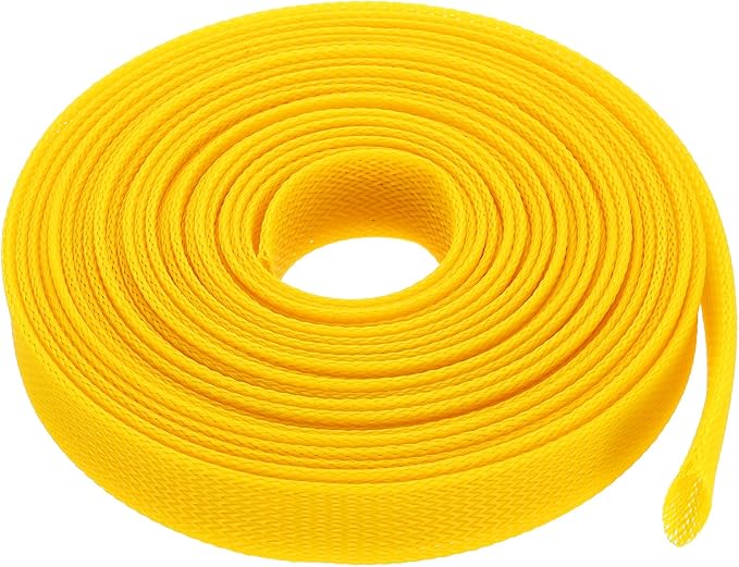 uxcell Expandable Sleeving,1 3/16-inch 25ft Cable Sleeve, Yellow