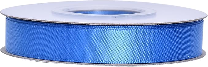 YAMA Royal Blue Double Faced Satin Ribbon 5/8 Inch 25 Yards Royal Blue Fabric Ribbon for Gift Wrapping Crafts Hair Bows Wedding Party Decoration