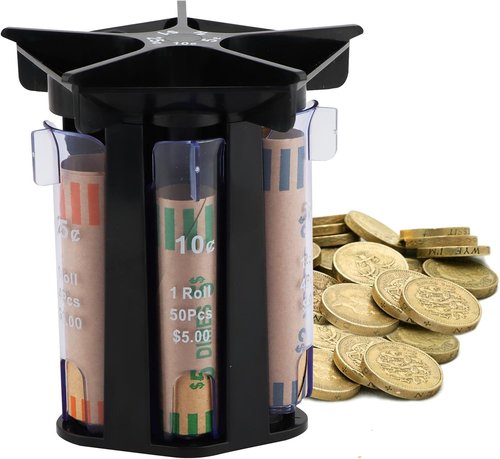 Coin Counter Sorter - 5-in-1 Change Sorting Machine with Coin Wrappers for Quick & Accurate Sorting