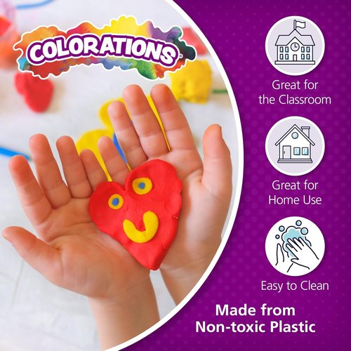 Colorations Alphabet Dough Stampers Set - 26 Lowercase Letter Stamps for Kids | Fun ABC Learning & Creative Play