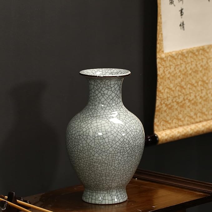 Chinese Ceramic Art Handmade Antique ice Crack Glaze vases Big China Porcelain Flower Bottle Vase