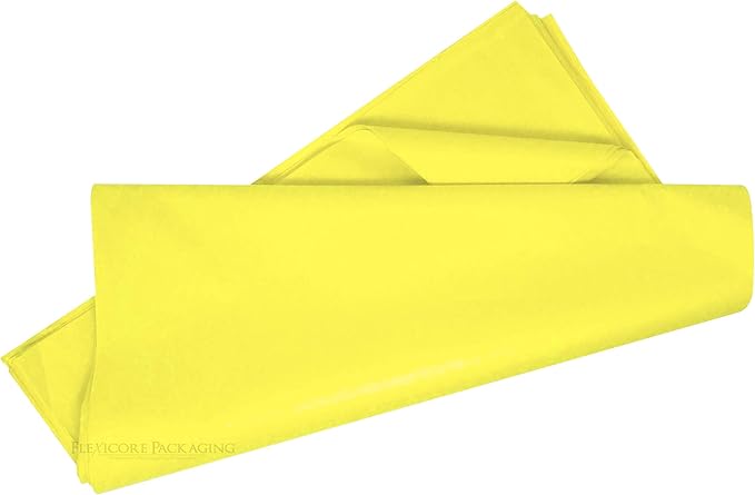 Flexicore Packaging® | Gift Wrap Tissue Paper | Size: 15"x20" | 100 Sheet | Acid Free Bulk Tissue Paper | (Yellow)