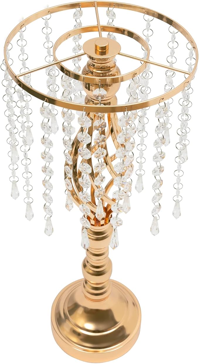 Vase | Bud Vases |10PCS Gold Crystal Flower Stands | Elegant Centerpiece for Weddings & Events | for Wedding Table Centerpieces, Aisle Guides, Party Decorations (Gold)