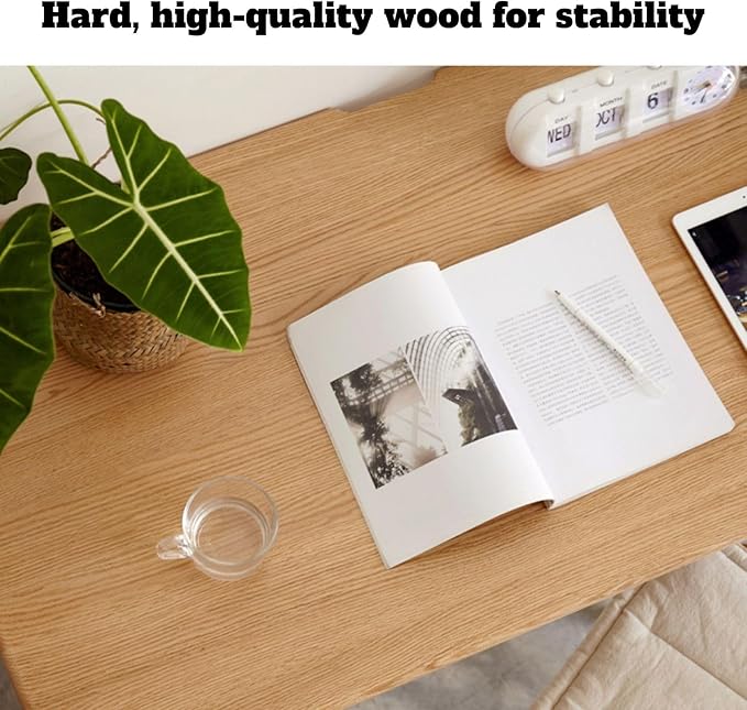 100% Solid Oak Wood Home Office Desk, Writing Computer Desk with Drawer for Home Office Sturdy Writing Workstation 39"