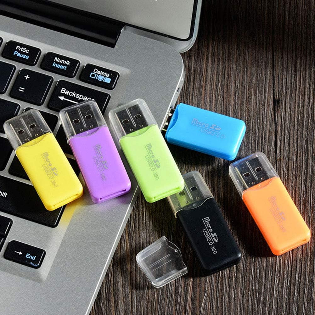VizGiz Micro SD Card Reader - 6 Pack USB 2.0 Adapter for Android, PC, Mac & More | Compact Design