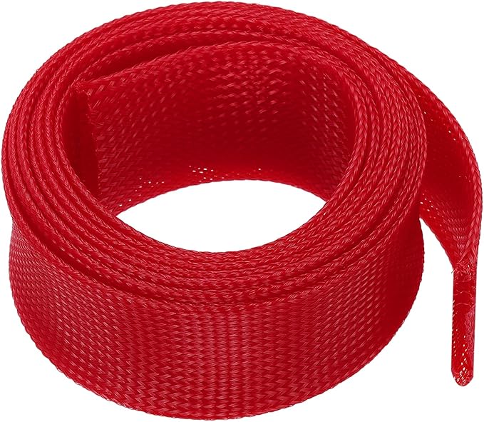 uxcell Expandable Sleeving, 2-inch 10ft Cable Sleeve, Red