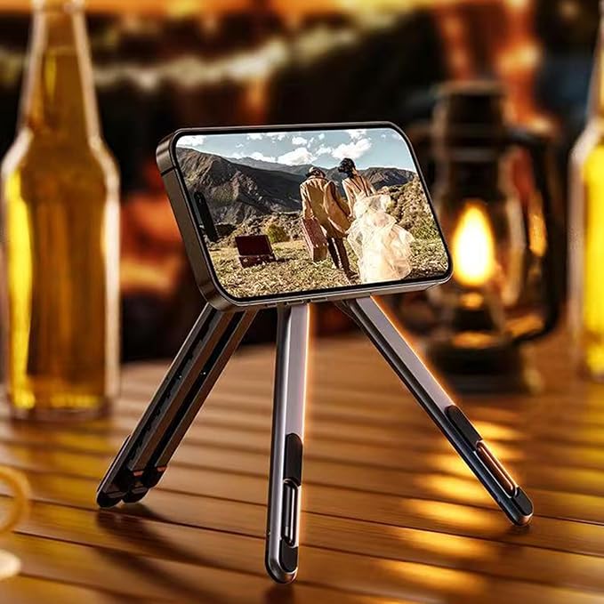 Tablet Stand - 18.15x5.8x2.1cm Magnetic Aluminum Holder | Laptop and Tablet Support, Adjustable Phone Tripod, Travel Office Desk Home Outdoor Indoor, Portable Gadget Stand, Lightweight Durable Holder