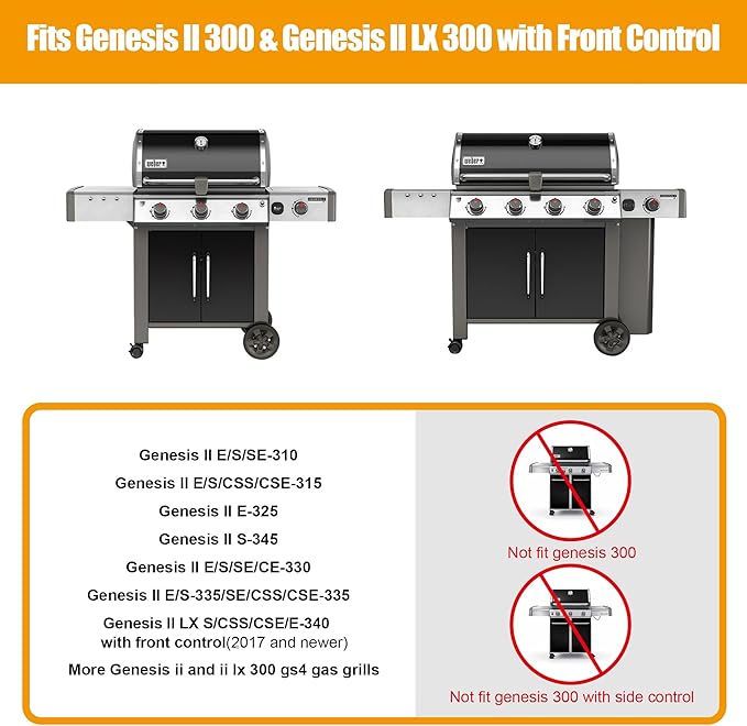 Genesis ii 300 Grill Parts for for Weber Genesis 2 300 E-315 II E-310 II E-330 II S-310 II LX E-340 II E-335 II S-335 II SE-335 Grills Parts, Flavorizer Bars and Heat Deflector for Weber 66032 66040"
