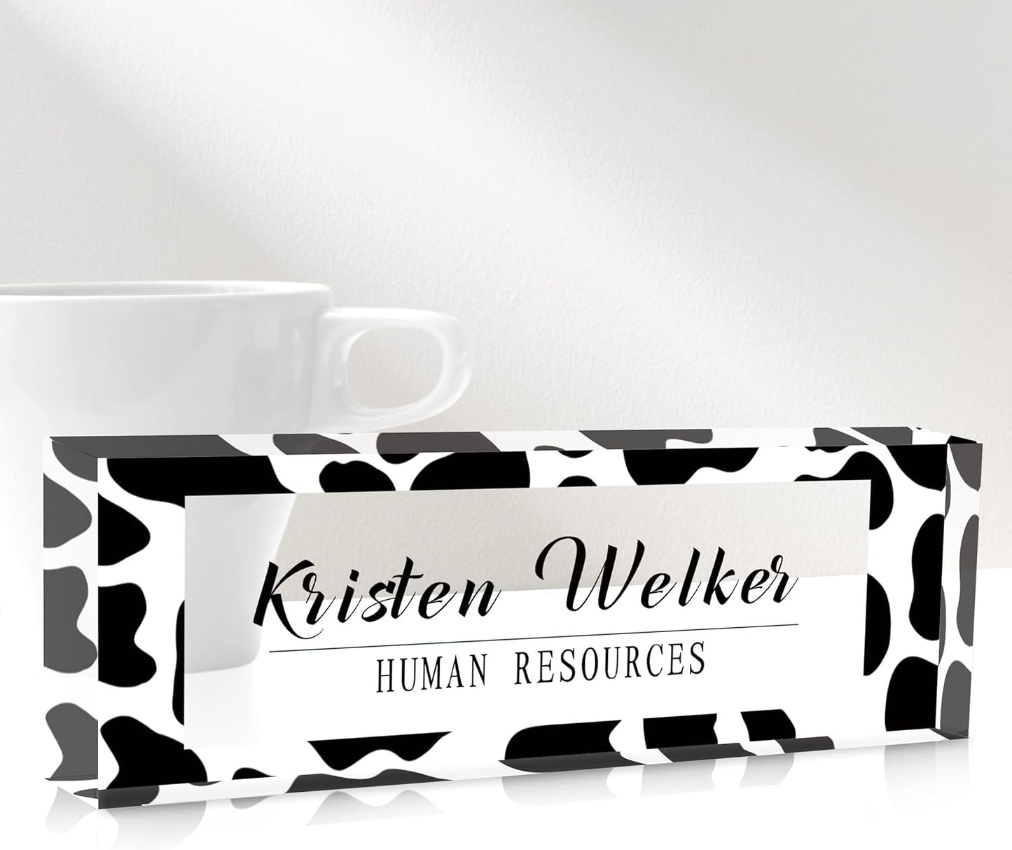 Skiennix Personalized Desk Name Plate - Custom Acrylic Office Gift for Coworkers, Boss, Teacher