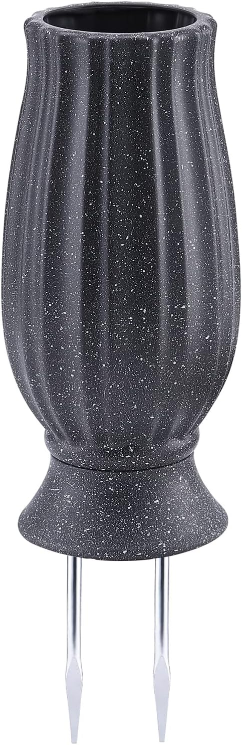 bocola Cemetery Vase with Metal Spike -Headstones Flower Holder with Drainage Hole for Artificial Flowers- Grave Decorations Memorials Sympathy for Loss of Loved Ones