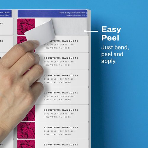 Avery Printable Address Labels - Sure Feed Technology | Matte Clear, 1" x 4", 1,000 Blank Labels